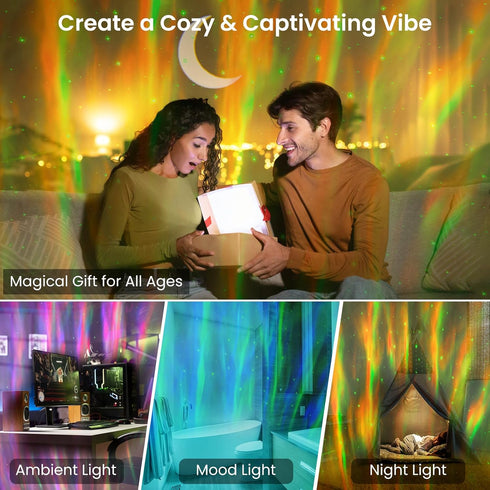 8 HUMIIEYE Galaxy Projector with Bluetooth Speaker, Night Light Star Projector for Bedroom, Modes Northern Lights