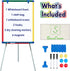 Magnetic Easel for Kids, Height Adjustable Dry-Erase Board and Whiteboard, Perfect for Art Activities, 24-39" Flipchart