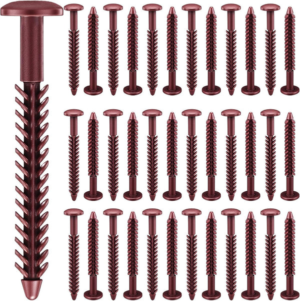 MorningRo 36 Pack Vinyl Shutter Fasteners Plastic Shutter Screws Window Shutters Exterior Spike