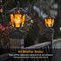 4x4, 5x5 6x6 2 Pack Dynaming Solar Flame Post Lights Outdoor, Solar Powered Lamps Fence Post Cap Lights, Flickering