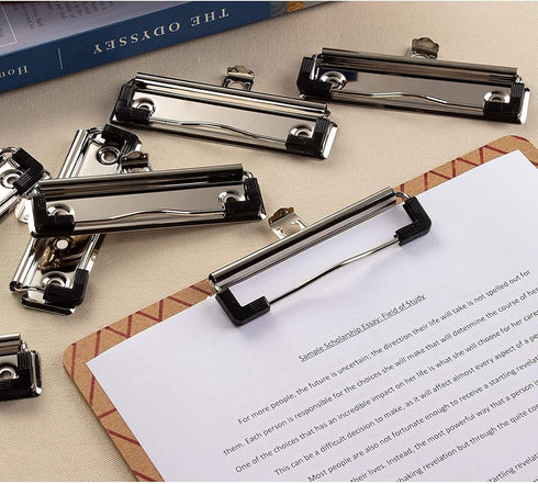 Juvale 20-Pack Mountable Clipboard Clips with Screws - 4 inch Metal Clamp with Rubber Grip and Hanging Hole for Office, School, Classroom (Silver) by Juvale