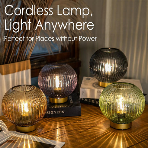 Battery Operated Lamp with Remote Control for Table Decor,Small Cordless Table Lamps with Timer&Replaceable LED