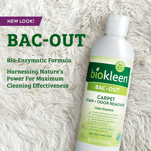 Biokleen Bac-Out Enzymatic Stain & Odor Remover 2 Pack - 32 oz Carpet Cleaner with Micro Cleaning Towel Included