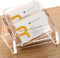 SANRUI Acrylic Business Card Holder, Clear Desktop Display Stand, 2-Slot Organizer for 120 Cards, Horizontal
