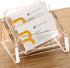 SANRUI Acrylic Business Card Holder, Clear Desktop Display Stand, 2-Slot Organizer for 120 Cards, Horizontal