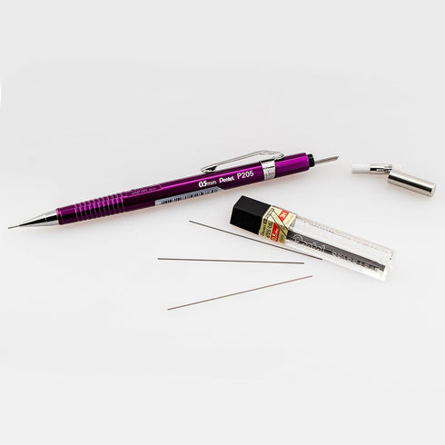 Pentel Sharp Mechanical Pencil, 0.5mm, Metallic Purple Barrel, Box of 12 (P205MV)