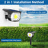 4 Pack 2-in-1 Peasur Solar Spot Lights - Outdoor Waterproof Auto On/Off Solar Landscape Lighting for Outside Yard