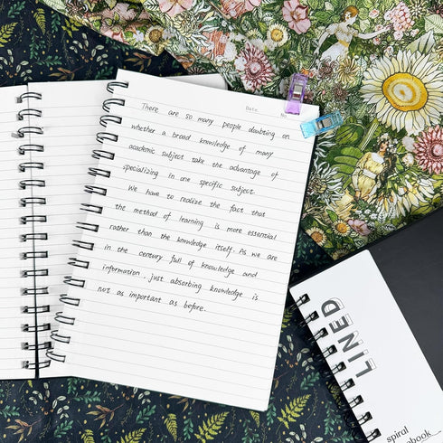 Lined Notebook Spiral Notebook 8.5" x 5.7" - 4 Pack A5 Lined Notebook, 120 Pages, 100 GSM Thick Paper for School, Office