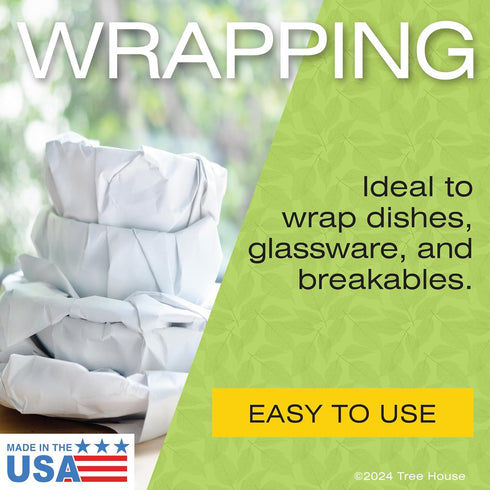 Tree House Pad & Paper | 27” x 17” Packing Paper Sheets | 180 Newsprint Sheets for Moving, Packing, Shipping