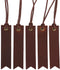 Genuine Leather Bookmarks with Tassel, Handmade Page Markers for Reading, Perfect Gift for Readers (5 Pack Umber)