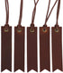 Genuine Leather Bookmarks with Tassel, Handmade Page Markers for Reading, Perfect Gift for Readers (5 Pack Umber)