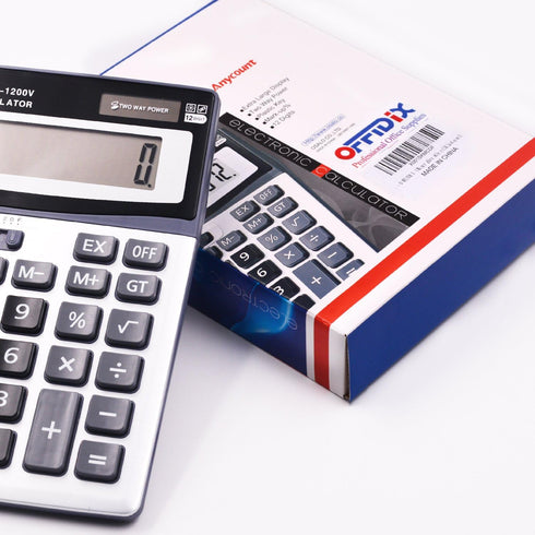 OFFIDIX Large Key Calculators, Office Desktop Calculator, Dual Power Electronic, 12 Digit Large LCD Display for Daily