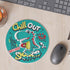 Round Mousepad, New York Cool Dinosaur Boy Cartoon Holding Skateboard Mouse Pads, Non-Slip Rubber Base, 7.87 inches