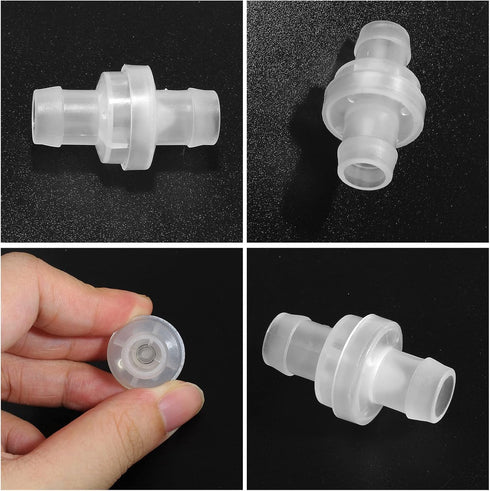 5 Pcs 1/2" Plastic Check Valve, 12mm One Way Non Return Valve for Fuel Gas Air Liquid