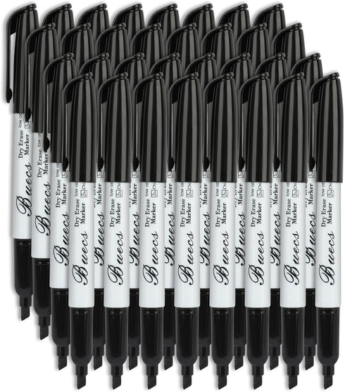 Black Dry Erase Markers, Low-Odor, 108 Count, Chisel Tip for Writing on Whiteboards, School Office Supplies