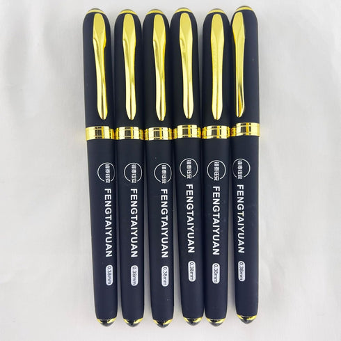 Fengtaiyuan 038P18Prox6 Gel Pens, Black Ink, Ultra Fine 0.38mm, Smooth Writing, 6 Pack