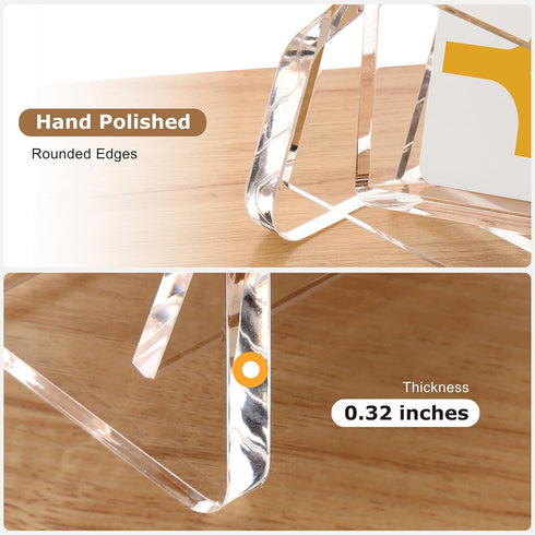 SANRUI Acrylic Business Card Holder, Clear Desktop Display Stand, 2-Slot Organizer for 120 Cards, Horizontal