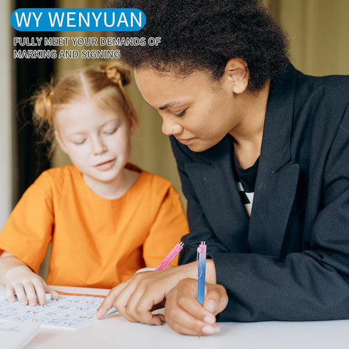 WY WENYUAN Cute Pastel Ballpoint Pens Bulk, Fine Point Smooth Writing, Black Ink Journaling Pens for Women & Men
