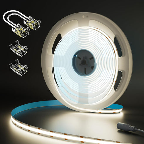 MIWISE COB LED Strip 20ft/6.1m,CRI 90+ Natural White 4000K High Lumen Super