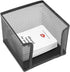 Mesh Memo Pad Holder Sticky Note Box, Desk Organizer, Metal Mesh Black Note Block Card Stand 3.1x4.1in