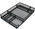 Desk Drawer Organizer Tray, Adjustable 6 Grid Metal Mesh Storage Box for Office, Home, School Supplies, 12.6X9X1.9