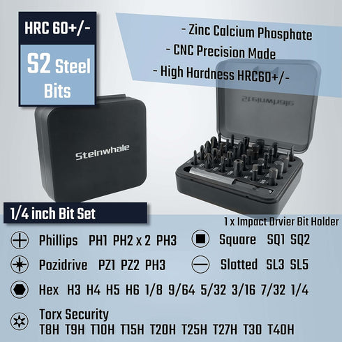 32 in 1 Ratchet Screwdriver Set with 30pcs S2 Steel Bits, Push-Eject Extension Rod, Antislip Soft Handle, and Magnetic