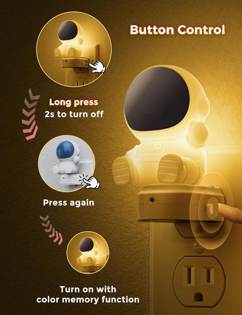 3D 3000K, 3 L LOHAS LED Night Light for Kids, Space Night Light Plug in, Dusk to Dawn Nursery Night Lights, RGB+Soft