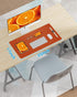 Leather Desk Pad Protector, Non-Slip PU Leather Office Desk Mat, Large Waterproof Keyboard Mat (Orange, 35" x 17")