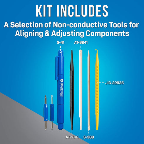 Jonard Tools TK-AT5 5 Piece Alignment Tool Kit with Spudger, Screwdriver, Alignment Tool, Orange Stick, and Probe Pick