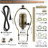 Lamp Rewire Kit, 3-Way Lamp Socket with Matching Cord Lamp Harp Set, Essential Hardware for DIY Lamp Design or Repair