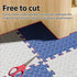 BK&MF 12" Room,White+blue,16PCS Interlocking Foam Floor Tiles, Thickened Baby Crawling Mat, Non-Slip Shock Absorbent