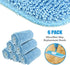 Reusable Microfiber Mop Pads, 6 Pack 18''x 6'' Mop Head Replacement, Wet/Dry Home & Commercial Cleaning Scrubbing Floor Mop Pad- Blue