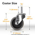 DELIVeR 2 Inch, Swivel Caster Wheels, Set of 4, 80 Lbs Per Caster, for Desk Chair, Office Chair, Stem Casters, Replacement Rubber Caster Wheels, Metal Threaded Stem 3/8”-16 x 1” Caster