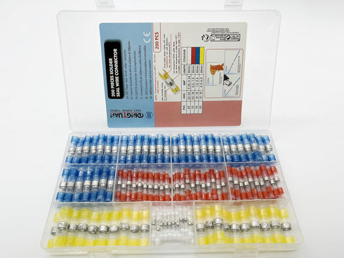 DINGYUAN 200PCS Solder Seal Wire Connectors, Waterproof & Insulated Heat Shrink Butt Connectors for Automotive