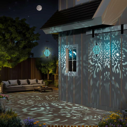 Hapjoy (1, Hanging Solar Lights Outdoor Garden Decor Solar Lantern Waterproof Plastic Moroccan Outdoor Decorations