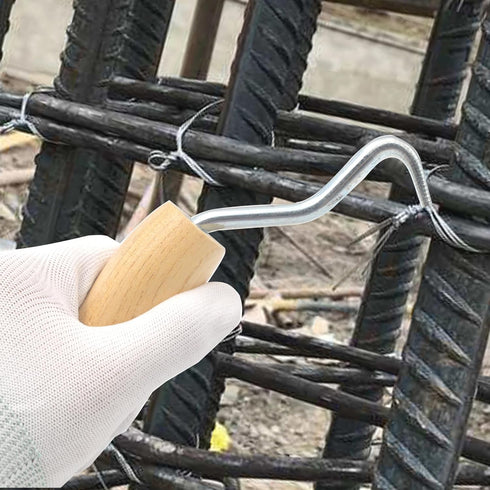 Rebar Twister with Wooden Handle - Concrete Iron Wire Tie Twister Tool for Fence Twisting, 3 Pack