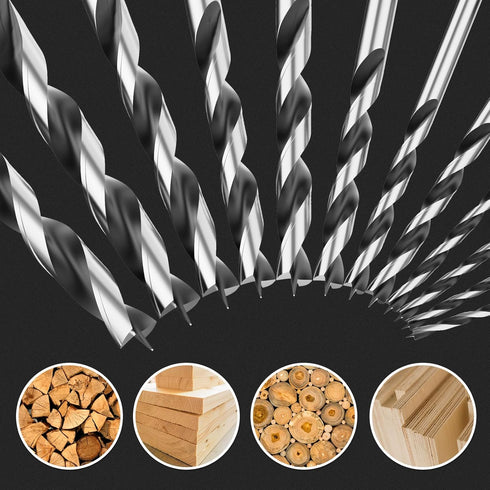 Brad Point Wood Drill Bit Set, 12Pcs with Double Flutes Design for Carpenter Woodworking and All Types of Wood (1/8" -