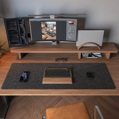Desk(36x12Inches) Felt Desk Mat | Computer Mat for | Large Felt Mouse Pad and Keyboard Mat | Desk Protector for Office