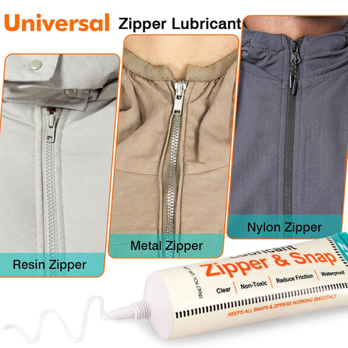1oz (1-Pack) ZDBB Zipper Lubricant Wax for Plastic and Metal Snaps Zippers Lube Clear Zipper Grease, Waterproof