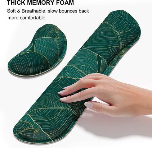 Large Mouse Pad with Wrist Support Set of 3, Ergonomic Memory Foam Keyboard Wrist Rest + XXL Extended Gaming Pad