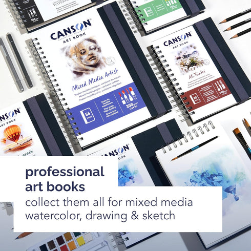 CANSON Art Book, Mixed Media Paper Notebook, 8.3x11.7 inches, White