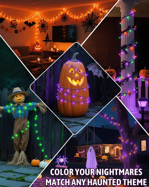 Kelumi 9.8ft 30 Halloween String Lights Battery Operated, Orange Fariy Lights with Timer Waterproof LED Halloween