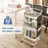 DTK 3 Tier Metal Utility Rolling Cart with Table Top and Side Bags, Storage Organizer with Wheels (White)