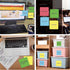 Dry Erase Sticky Notes, Reusable Label Stickers for Organizing Storage Bins, Removable & Washable (4"x4", 12 Sheets)