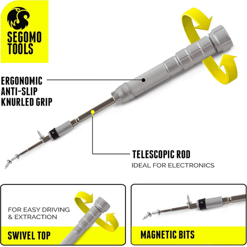 Segomo Tools 17 Piece Precision Screwdriver Set - Eyeglass, Watch, Jewelers, Computer Repair Kit