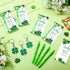 Fullhawl 48 Sets Shamrock Pen Gifts Bulk for Employee Good Luck Ballpoint Pens Clover Keychains with Thank You Cards