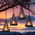 Solar Hanging Lights Outdoor, 4 Pack Hanging Lanterns Candle Holder with Solar