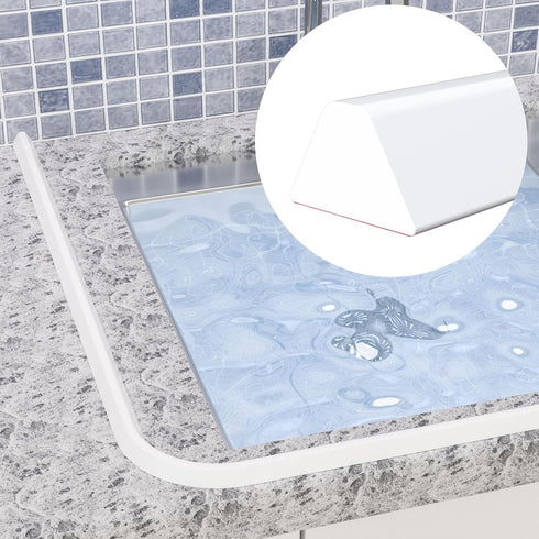 39 Inch Collapsible Shower Water Dam, Shower Threshold Water Barrier, Silicon Water Blocker