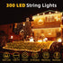 100ft 300 8 HeKation Christmas Led Lights Outdoor, Led Warm White Christmas String Lights for Tree Holiday Party
