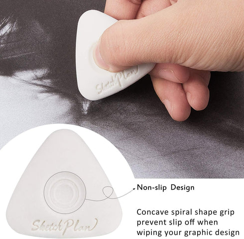 Outus Cube Erasers with Grip, Different Shape Vinyl White Eraser for Art Drawing, Writing, Sketching (8)
